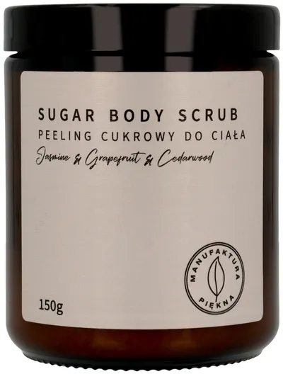 Manufaktura Piękna Jasmine & Grapefruit & Cedarwood, Sugar Body Peeling (Jabłko i Cedr, Cukrowy peeling do ciała)