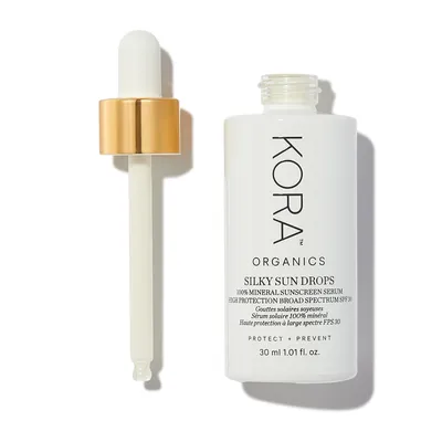 KORA Organics Silky Sun Drops, 100% Mineral Sunscreen SPF30 (Serum do twarzy z filtrem SPF30)