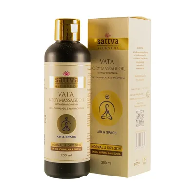 Sattva Ayurveda Air & Space, Vata, Body Massage Oil With Ashwagandha (Olejek do masażu ciała z ashwagandhą)