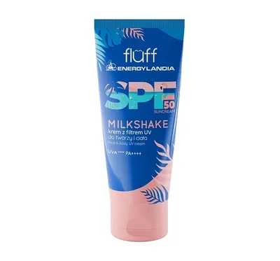 Fluff Energylandia, Milkshake, Krem z filtrem UV do twarzy i ciała SPF50