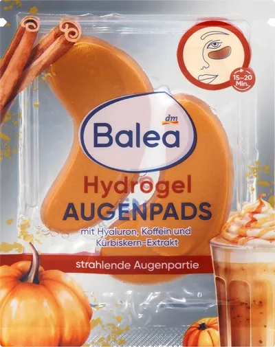 Balea Pumpkin Spice Latte, Hydrogel Eye Pads (Hydrożelowe płatki pod oczy)
