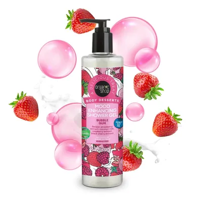 Organic Shop Body Desserts, Bubble Gum, Mood Enhancing Shower Gel (Guma Balonowa, Żel pod prysznic poprawiający nastrój)