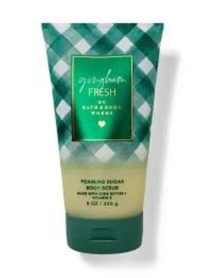 Bath & Body Works Gingham Fresh, Foaming Sugar Body Scrub (Cukrowy pieniący peeling do ciała z masłem shea i witaminą E)