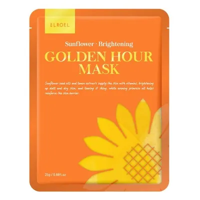 Elroel Sunflower, Brightening, Golden Hour Mask (Rozjaśniająca maska do twarzy w płachcie z olejem słonecznikowym)