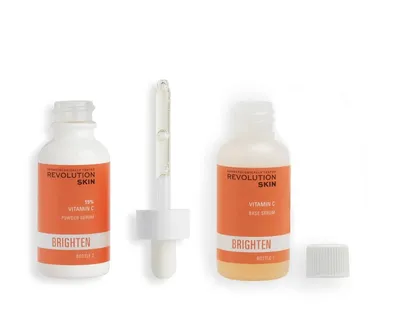 Revolution Skincare Brighten, 15% Vitamin C Serum (Dwuetapowe serum do twarzy z efektem rozjaśniającym)