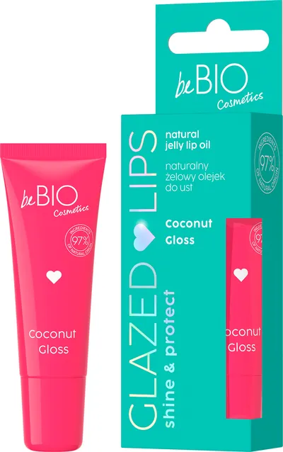 beBIO Glazed Lips, Coconut Gloss, Naturalny żelowy olejek do ust