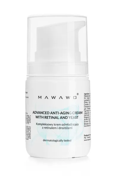 Mawawo Natural Cosmetics Advanced Anti - Aging Cream with Retinal and Yeast (Kompleksowy krem odmładzający z retinalem i drożdżami)