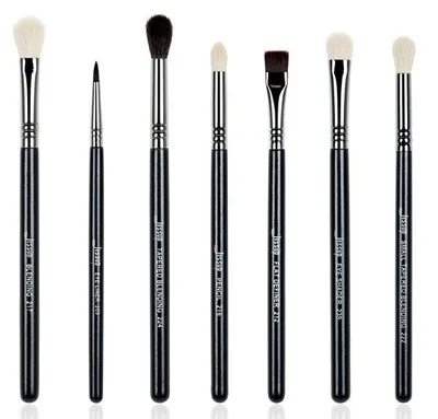 Jessup T077, Pro Black/Silver Brushes Set (Zestaw 7 pędzli do makijażu oczu)