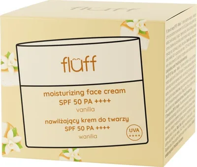 Fluff Wanilia, Nawilżający krem do twarzy SPF50