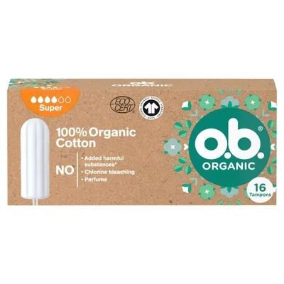 O.B. Organic, 100% Organic Cotton, Super (Organiczne tampony higieniczne)