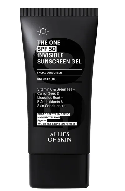 Allies of Skin The One,  Invisible Sunscreen Gel SPF50 PA++++ (Krem z ochroną przeciwsłoneczną SPF 50 PA++++)