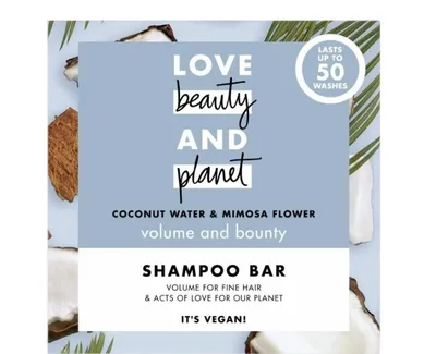 Love Beauty and Planet Coconut Water & Mimosa Flower, Volume & Bounty, Shampoo Bar (Szampon w kostce do cienkich i pozbawionych objętości włosów)