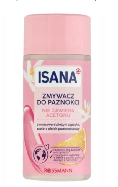 Isana Zmywacz do paznokci bez acetonu z olejkiem z pomarańczy