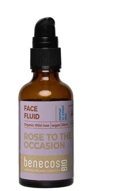 Benecos Rose To The Occasion, Face Fuid (Nawilżający fluid do każdego rodzaju skóry z dziką różą)