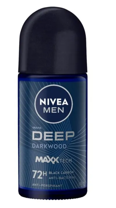 Nivea Deep Darkwood, Black Carbon, 72H  Anti-Perspirant Roll-on (Antyperspirant dla mężczyzn w kulce)