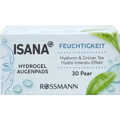 Isana Hydration, Hydrogel Eye Pads with Green Tea (Hydrożelowe płatki pod oczy z zieloną herbatą i ekstraktem z jagód)