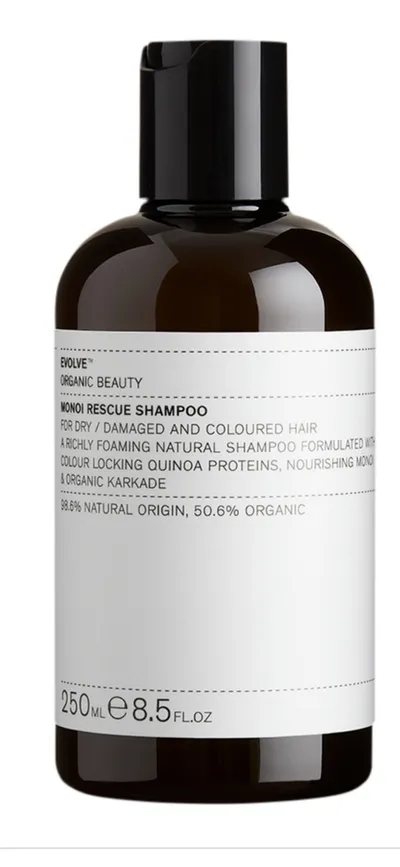Evolve Organic Beauty Monoi Rescue Shampoo (Organiczny szampon do włosów suchych, zniszczonych i farbowanych)