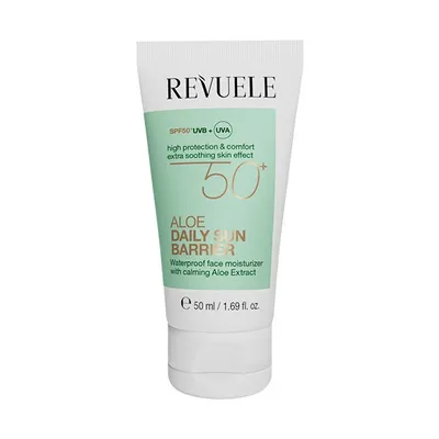 Revuele Aloe Daily Sun Barrier Waterproof Face Moisturizer SPF50+ (Lekki krem nawilżający z aloesem SPF50+)