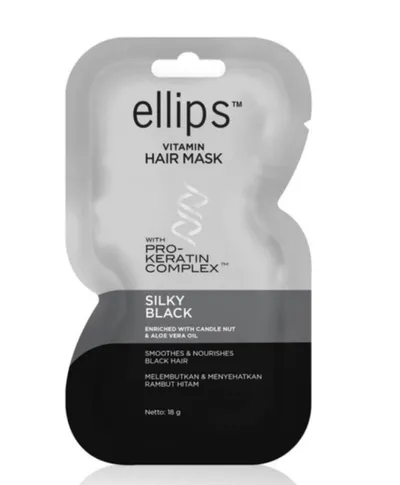 Ellips Silky Black with Pro-Keratin Complex, Vitamin Hair Mask (Jedwabna Noc, Maska do włosów)