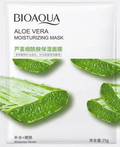 Bioaqua Aloe Vera, Moisturizing Mask (Aloes, Maska nawilżająca w płachcie)
