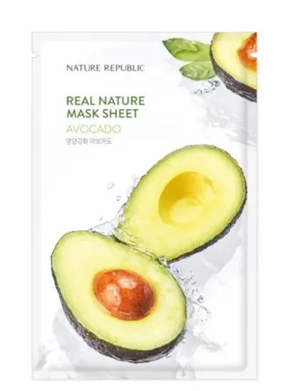 Nature Republic Avocado, Real Natur Sheet Mask (Avocado Maska do twarzy w płachcie)