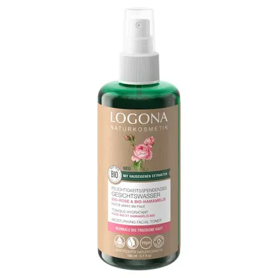 Logona Rose & Witch Hazel, Moisturising Facial Toner (Róża  i Oczar Wirginijski, Nawilżający tonik do twarzy)