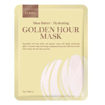Elroel Shea Butter, Hydrating, Golden Hour Mask (Nawilżająca maska do twarzy w płachcie z masłem shea)