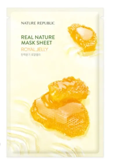 Nature Republic Royal Jelly, Real Nature Sheet Mask (Mleczko Pszczele, Maska do twarzy w płachcie)