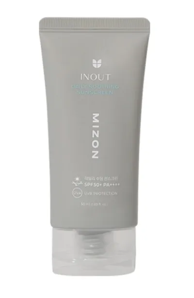 Mizon INOUT, Daily Soothing Sunscreen SPF50+ PA++++ (Łagodzący krem do twarzy z filtrem SPF50+ PA++++)