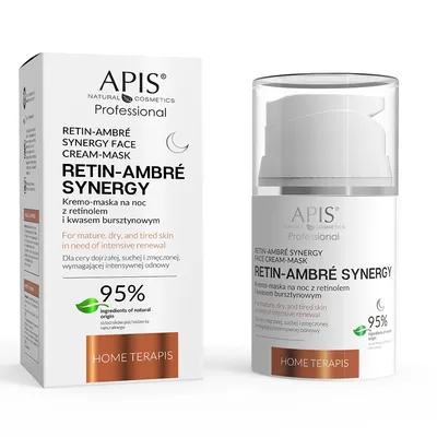 Apis Professional, Retin-Ambré Synergy, Kremo-maska na noc z retinolem i kwasem bursztynowym