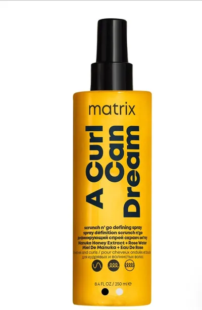 Matrix A Curl Can Dream,  Scrunch n'Go Defining Spray (Spray do włosów farbowanych i kręconych)