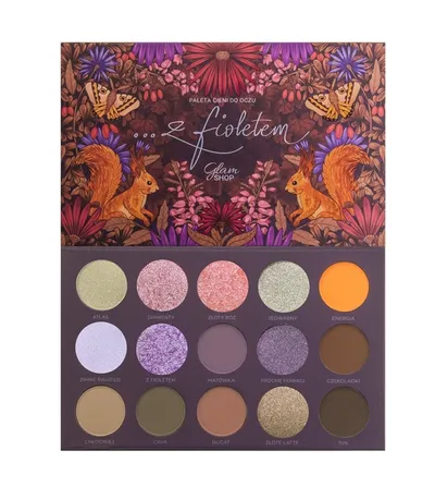 Glam Shop Z Fioletem, Paleta 15 cieni do powiek