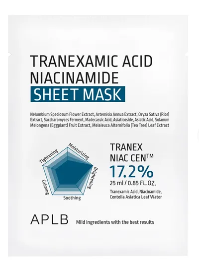 APLB Tranexamic Acid Niacinamide Sheet Mask (Rozjaśniająco-nawilżająca maska w płachcie do twarzy)
