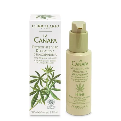 L'Erbolario Hemp, Extraordinary Gentleness Face Cleanser (Konopie, Niezwykle delikatny żel do mycia twarzy)