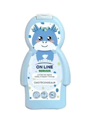 On Line Dinusie, Ciasteczkozaur, Żel 3w1 do mycia ciała, włosów i twarzy