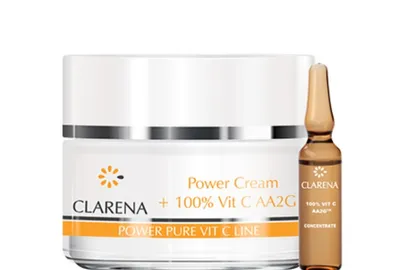 Clarena Power Pure Vit C Line, Power Cream + 100% Vit C AA2G (Krem z 100% aktywną witaminą C)