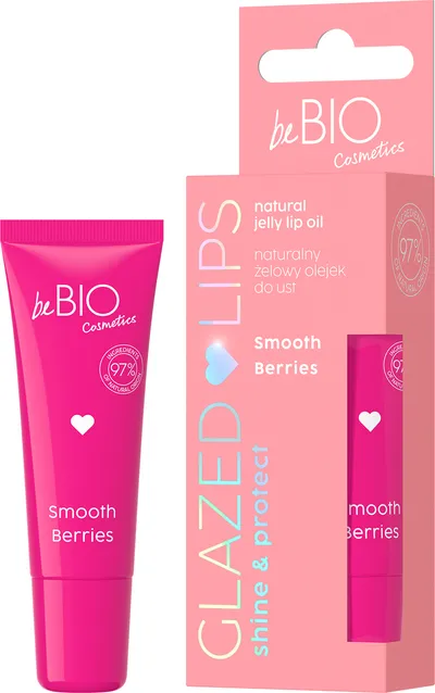 beBIO Glazed Lips, Smooth Berries, Naturalny żelowy olejek do ust