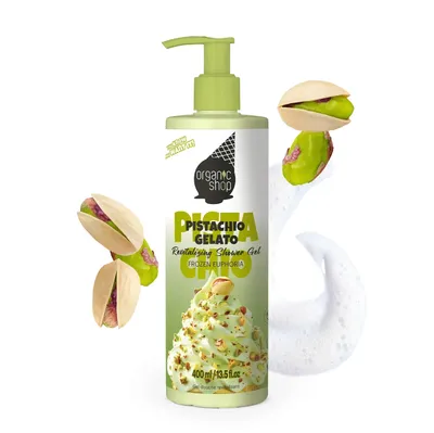 Organic Shop Frozen Euphoria, Pistachio Gelato, Revitalizing Shower Gel (Lody pistacjowe, Rewitalizujący żel pod prysznic)