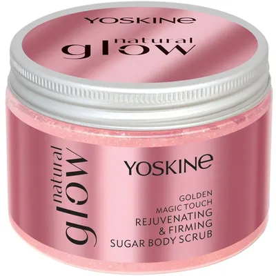 Yoskine Natural Glow, Golden Magic Touch, Rejuvenating & Firming Sugar Body Scrub (Odmładzająco-ujędrniający peeling do ciała)