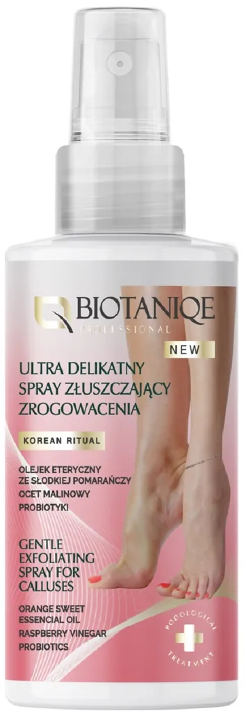 Biotaniqe Professional Korean Ritual, Ultra delikatny spray do stóp złuszczający zrogowacenia