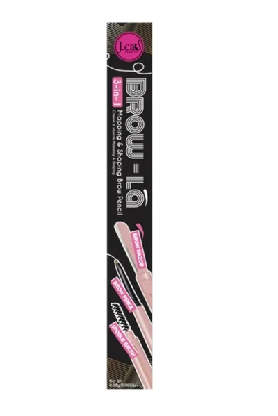 J.Cat Beauty Brow-La, Mapping & Shaping Brow Pencil 3 in 1 (Kredka do stylizacji brwi 3w1)