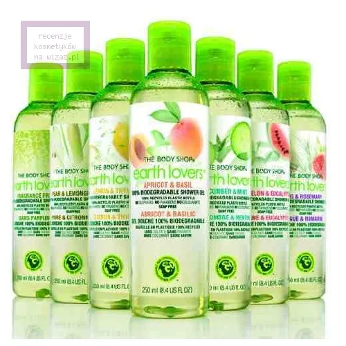 The Body Shop Earth Lovers, Apricot & Basil 100% Biodegrable Shower Gel (Biodegradowalny żel pod prysznic z brzoskwinia i bazylią)