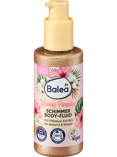 Balea Bloomy Paradise, Shimmer Body Fluid (Rozświetlajacy fluid do ciała)
