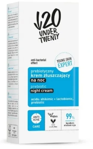 Under Twenty Anti Acne Care, Probiotyczny krem złuszczający na noc