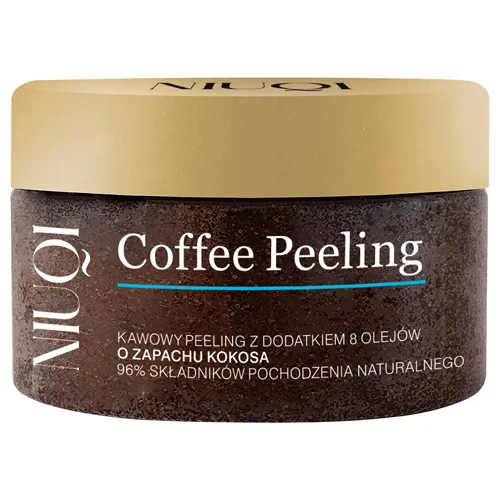 Niuqi Coffee Peeling, Kawowy peeling z dodatkiem 8 olejów o zapachu kokosowym