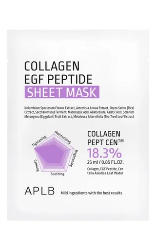 APLB Collagen EGF Peptide Sheet Mask (Nawilżajaco-ujędrniająca maska w płachcie do twarzy)