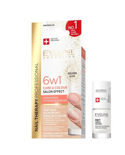Eveline Cosmetics Nail Therapy Professional, Skoncentrowana odżywka do paznokci nadająca kolor 6w1 Care & Color - 8