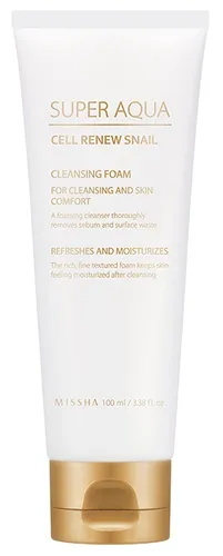 Missha Super Aqua Cell Renew Snail, Cleansing Foam (Oczyszczająca pianka ze śluzem ślimaka) - 1