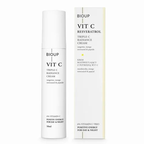 Bioup Vit C Triple Radiance Cream (Krem rozświetlający z potrójną witaminą C i resweratrolem)