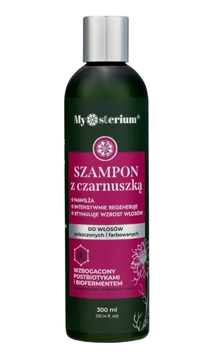 Mysterium Szampon z czarnuszką do włosów zniszczonych i farbowanych